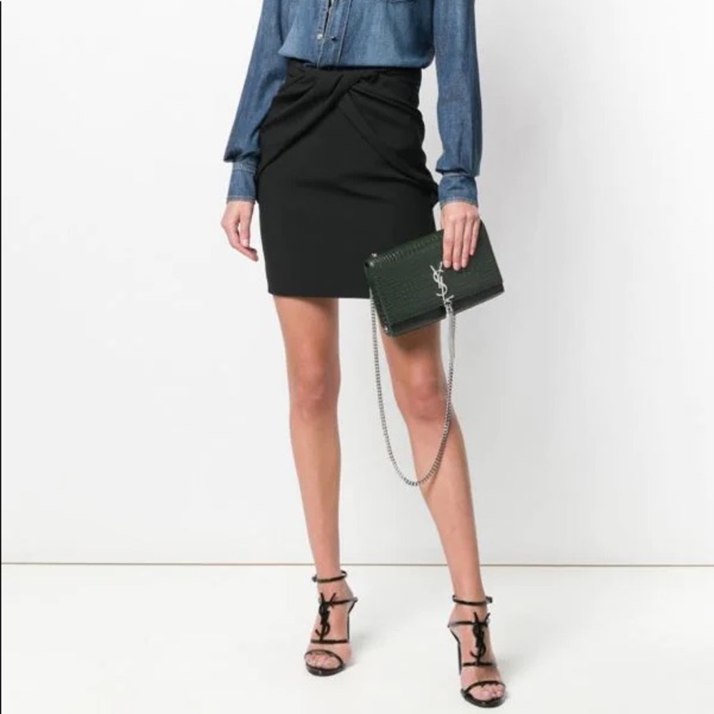 YSL KATE MEDIUM TASSEL CHAIN BAG CROCODILE LEATHER